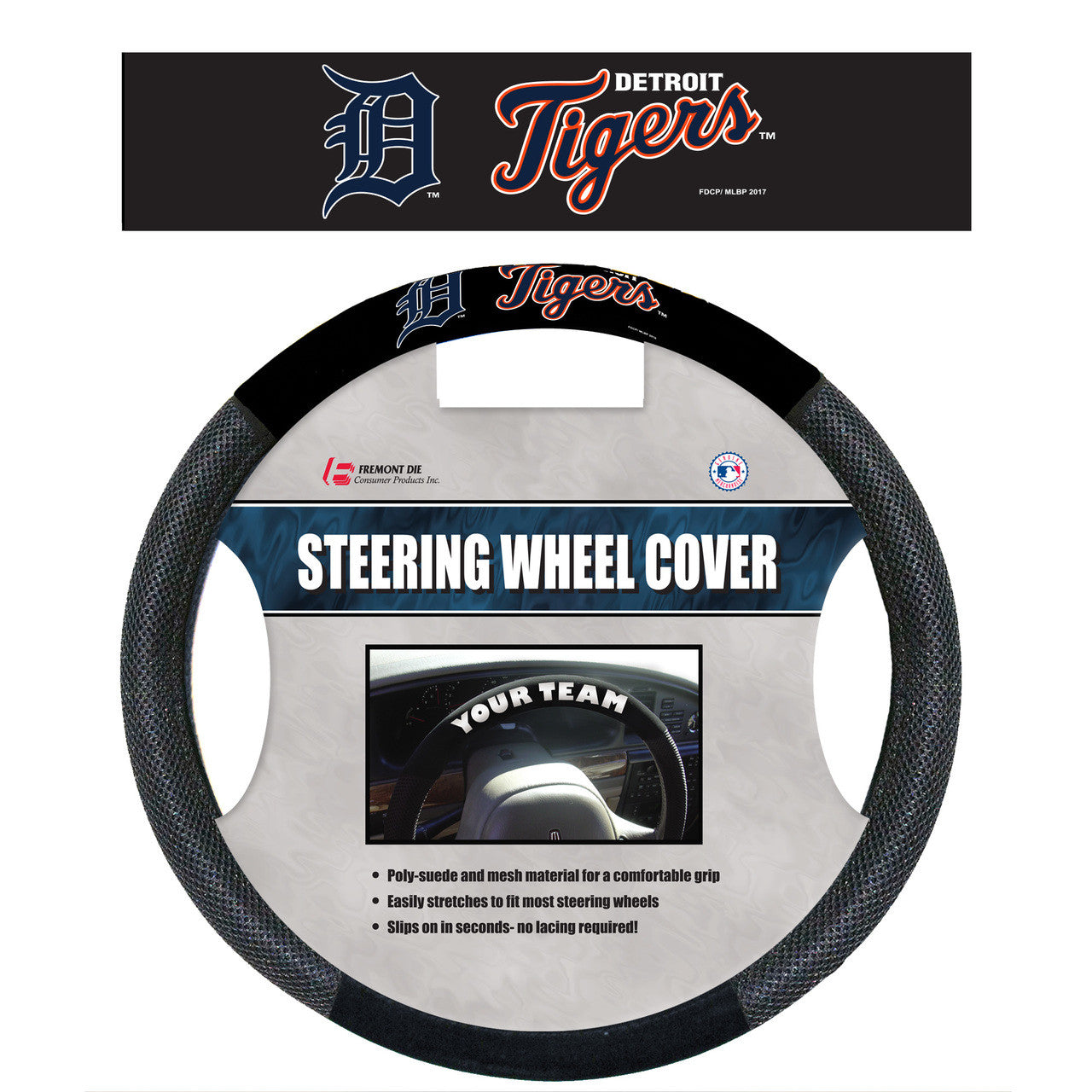 Detroit Tigers Steering Wheel Cover Mesh Style Co