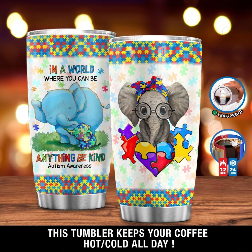 Personalized Elephant Autism YP3003007YE Tumbler