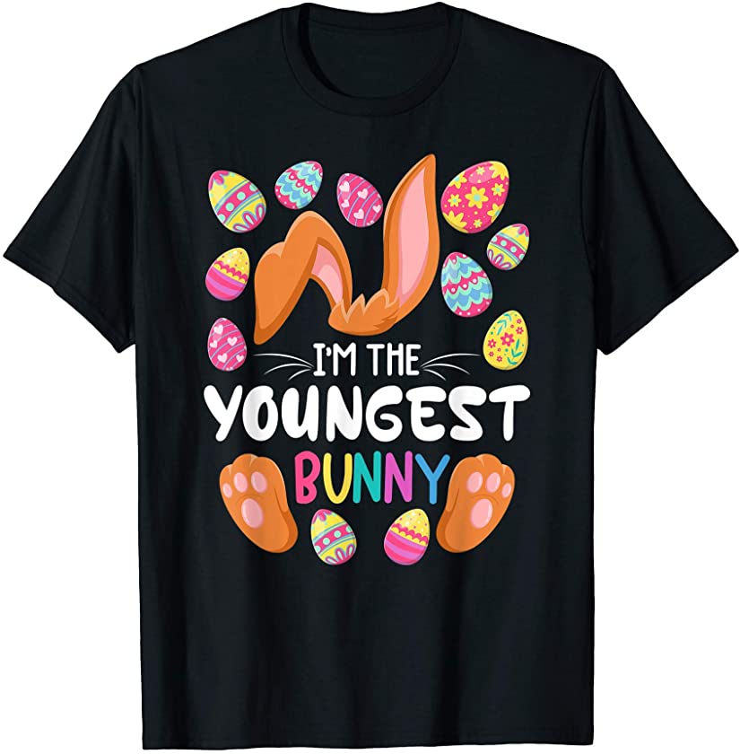 Cute Top I Youngest Bunny I Matching Family Easter Pajamas T-Shirt