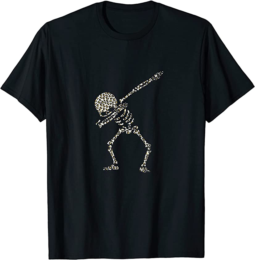 Dabbing Skeleton Dancing Leopard Hip Hop Skull Boys Kids T-Shirt