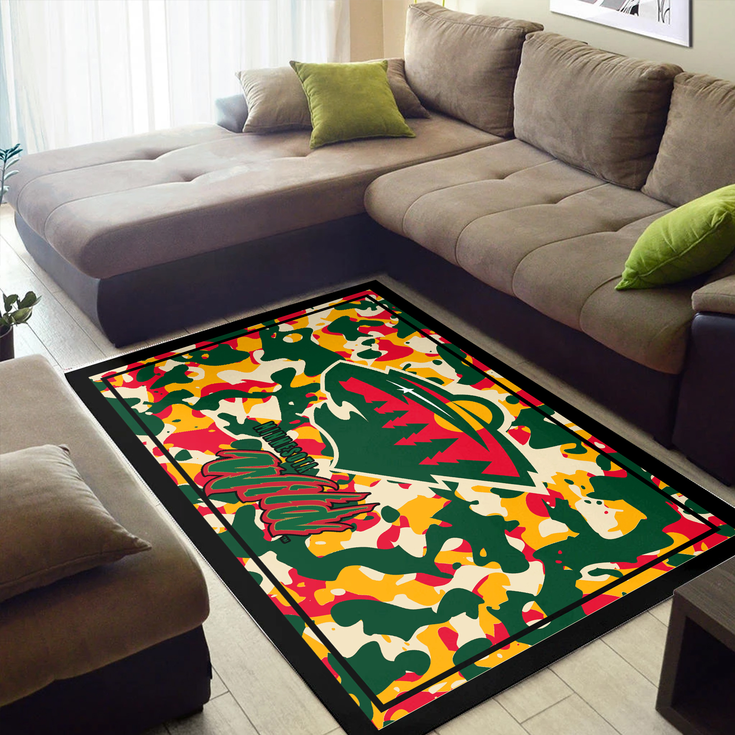 Minnesota Wild Camouflage Area Rug