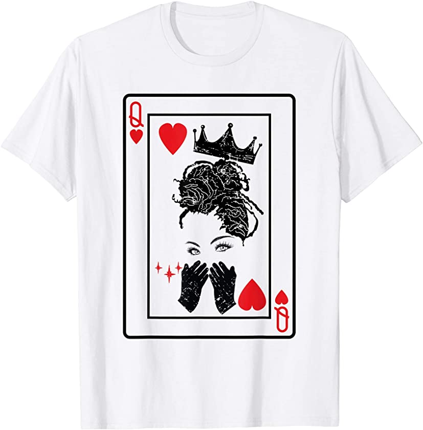 Black Queen Of Hearts Blackjack Cards Poker Couple Matching T-Shirt