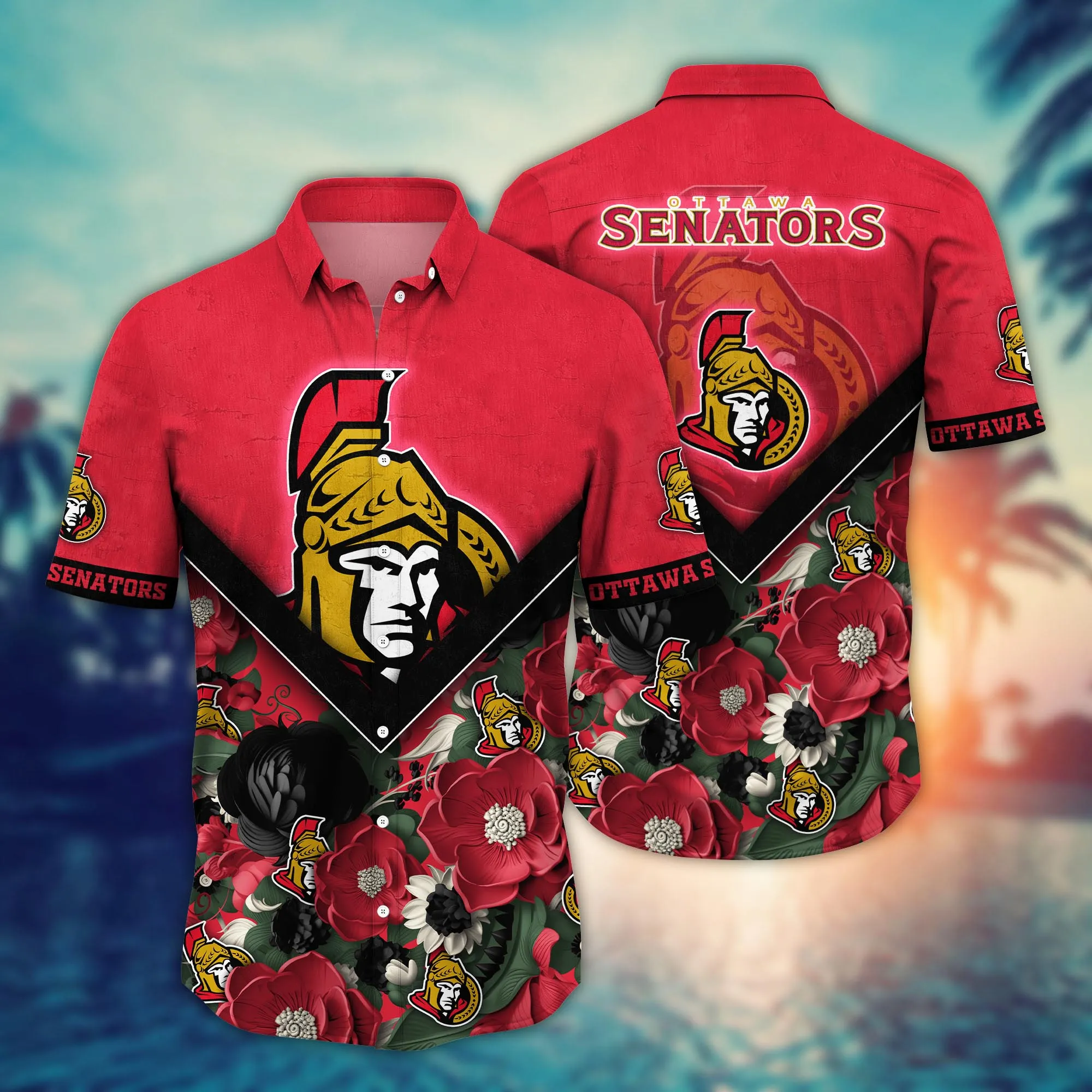 Ottawa Senators Nhl Hawaiian Shirt Custom Tan Lines Aloha Shirt