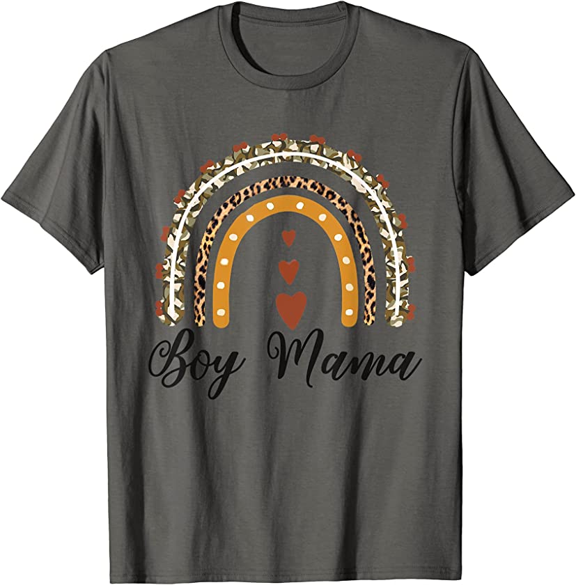 Boy Mama Shirt Boy Mama Rainbow Leopard Camo T-Shirt