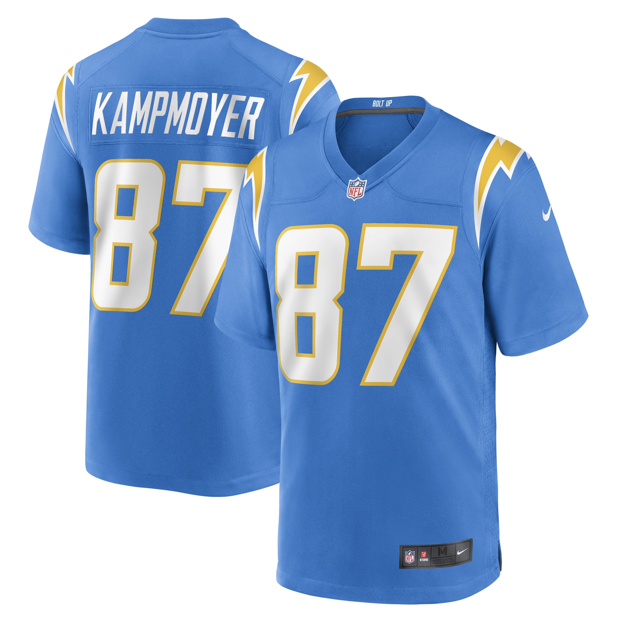 Hunter Kampmoyer Los Angeles Chargers Game Player Jersey – Powder Blue