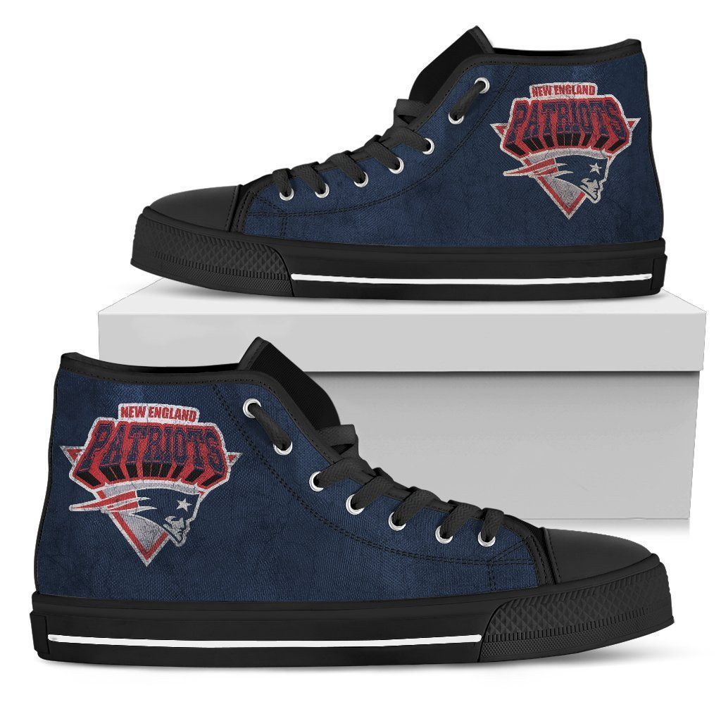 Logo New England Patriots Nautical Blue High Top Shoes