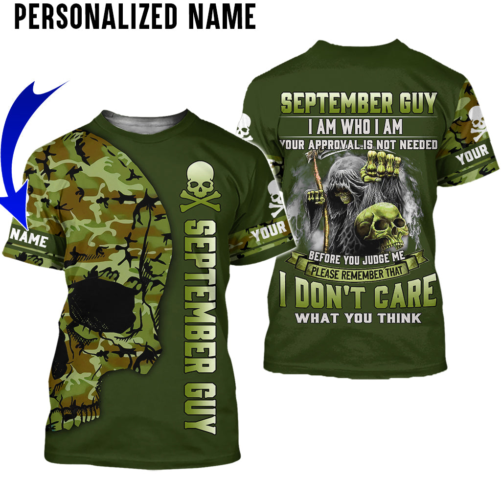 Personalized Name September Skull Guy 3D All Over Printed Clothes