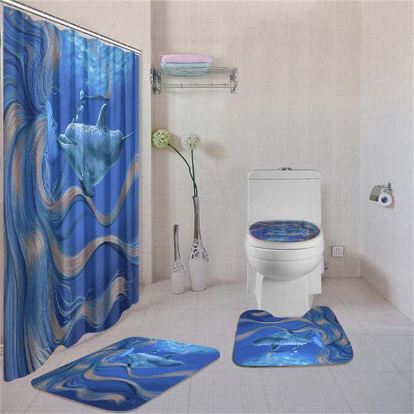 Bottlenose Dolphin Bathroom Rug Sets The Kiss Lucie Bathroom Decor Ideas