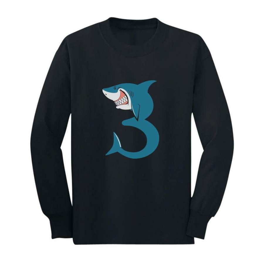 3rd Birthday Shark Three Year Old Toddler/Kids Long sleeve T-Shirt