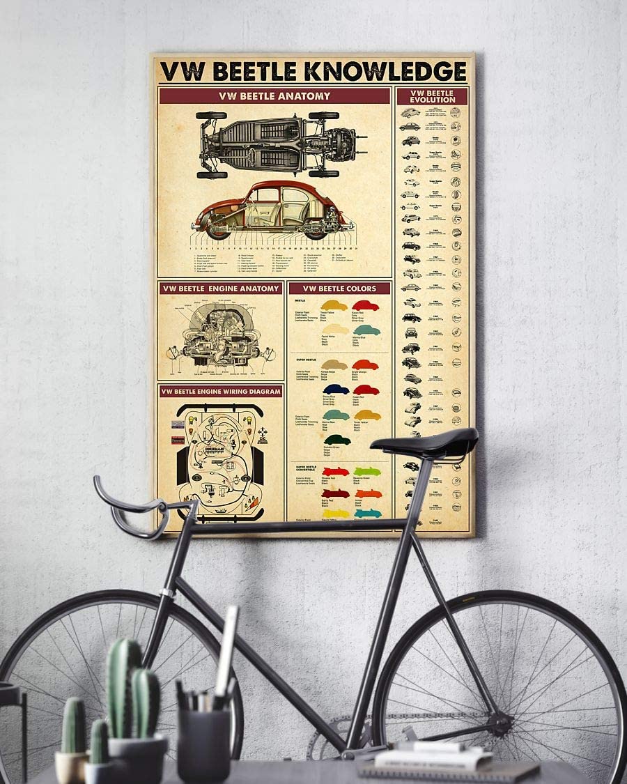 Vw Beetle Knowledge Vw Beetle Anatomy Vw Beete Evolution Poster