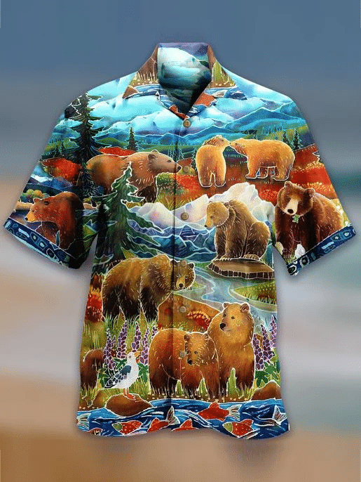 Bear Cute Hawaiian Shirt | Unisex | Full Size | Adult | Colorful | HW2651