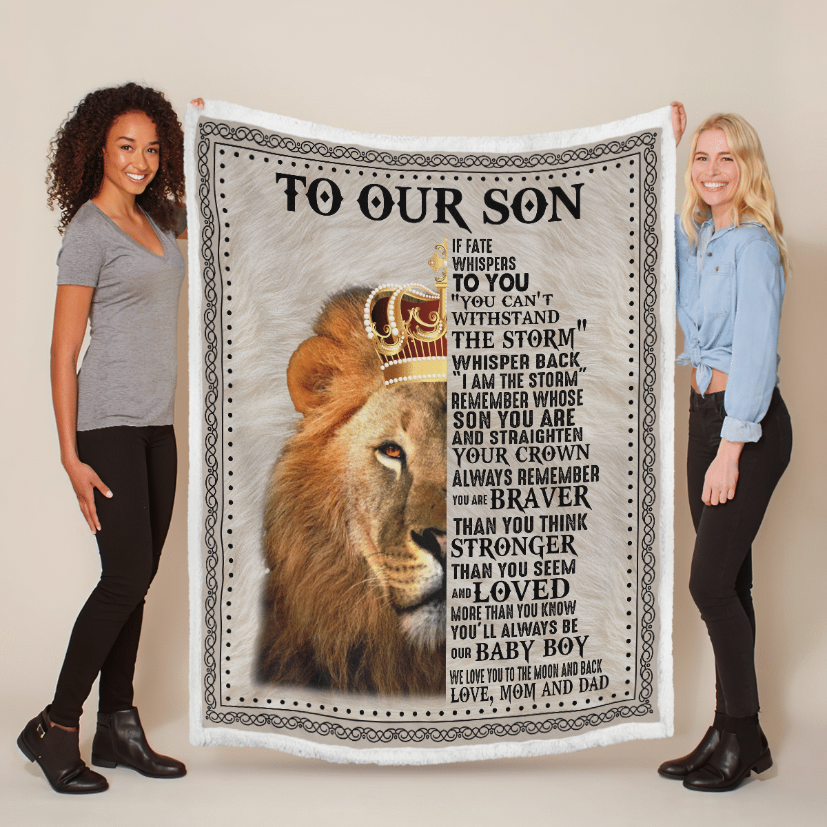 Wooni To Our Son – Lion Sherpa Blanket Wbl080322239