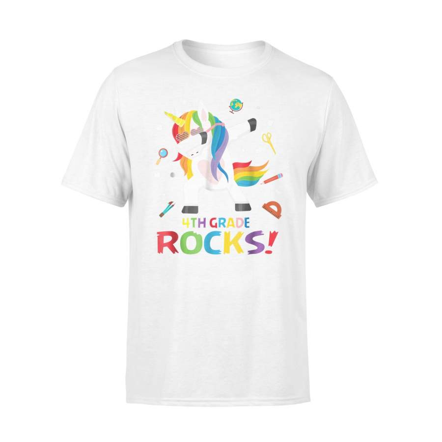 4th Fourth Grade Rocks Dabbing Unicorn Back To School T-shirt