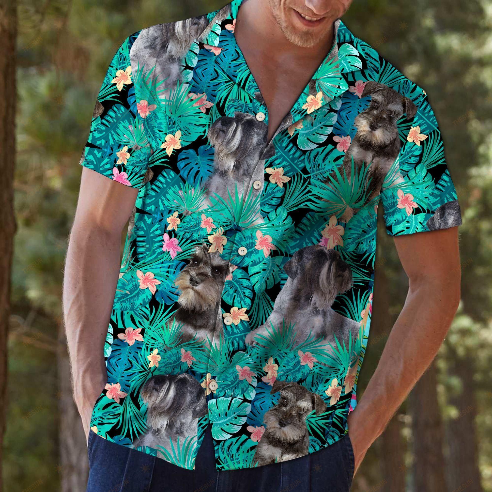 Miniature Schnauzer Tropical Hawaiian Shirt Ha100624