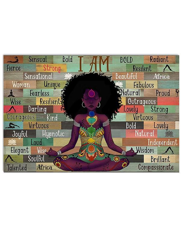 Black Girl Yoga I Am Horizontal All Over Printed Doormat