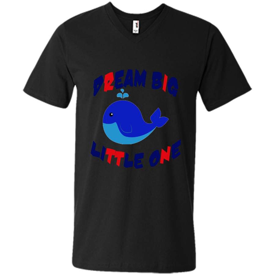 Dream Big Funny Baby Whale – Canvas Unisex V-Neck Shirt