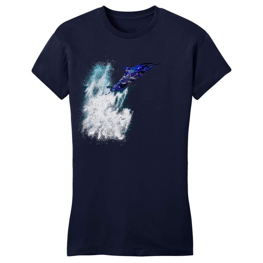 Dolphin Overlay – Women’s Fitted T-Shirt