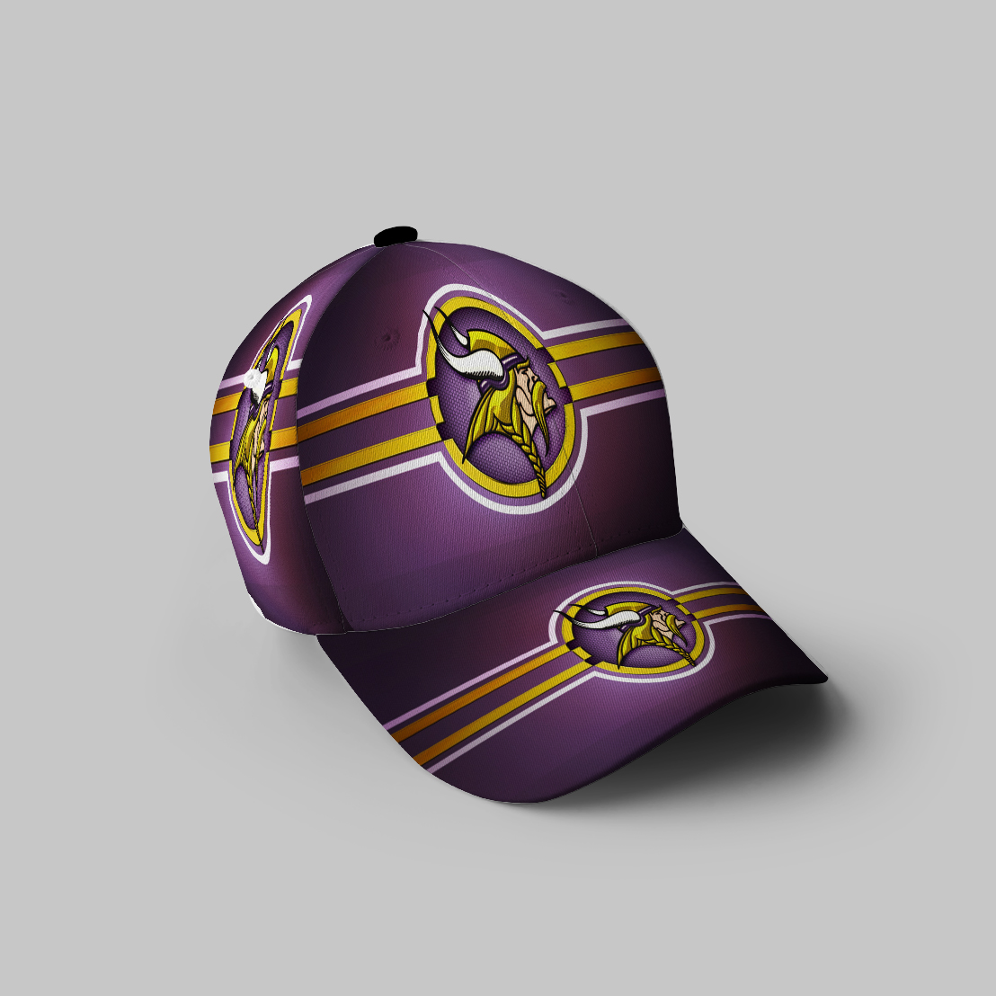 Minnesota Vikings Emblem Metal V2 3D Printing Baseball Cap Classic Hat