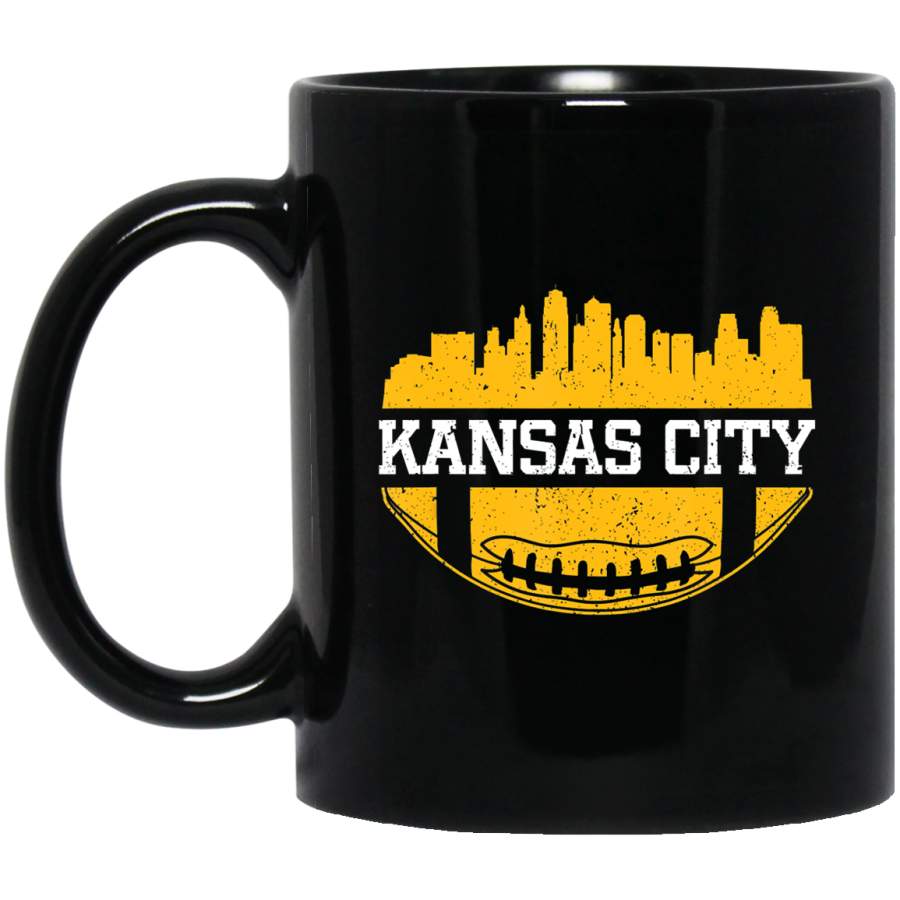 Kansas City Football Vintage KC Skyline Missouri Chief Retro Coffee Mug