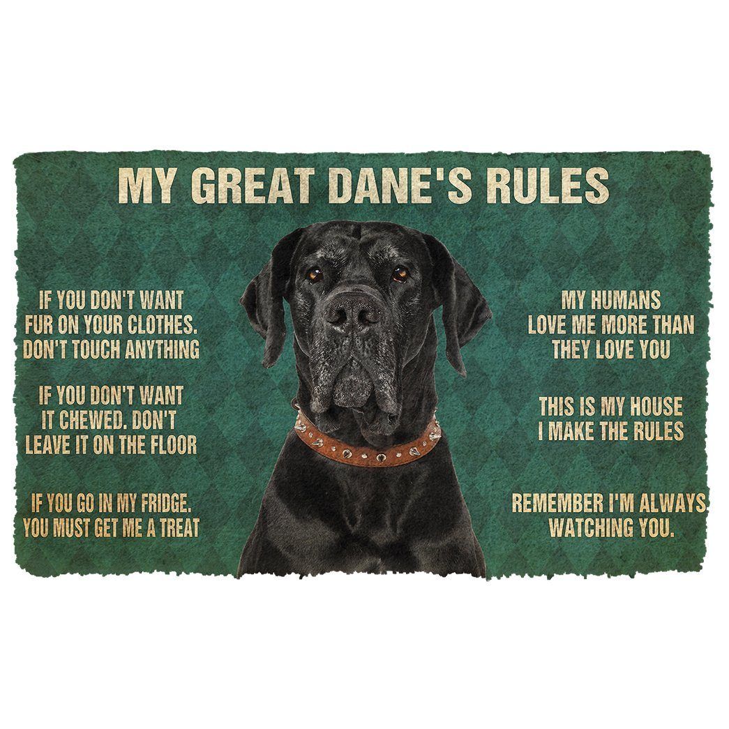 Gearhumans 3D My Great Dane’S Rules Doormat