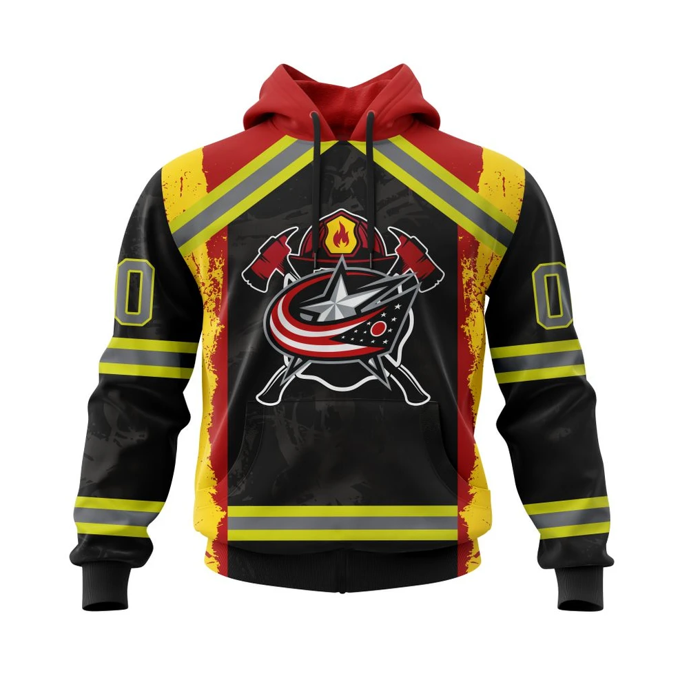 Hoodie Columbus Blue Jackets, Honnor Firefighter V0322 Qtnhl080524A3853Hd