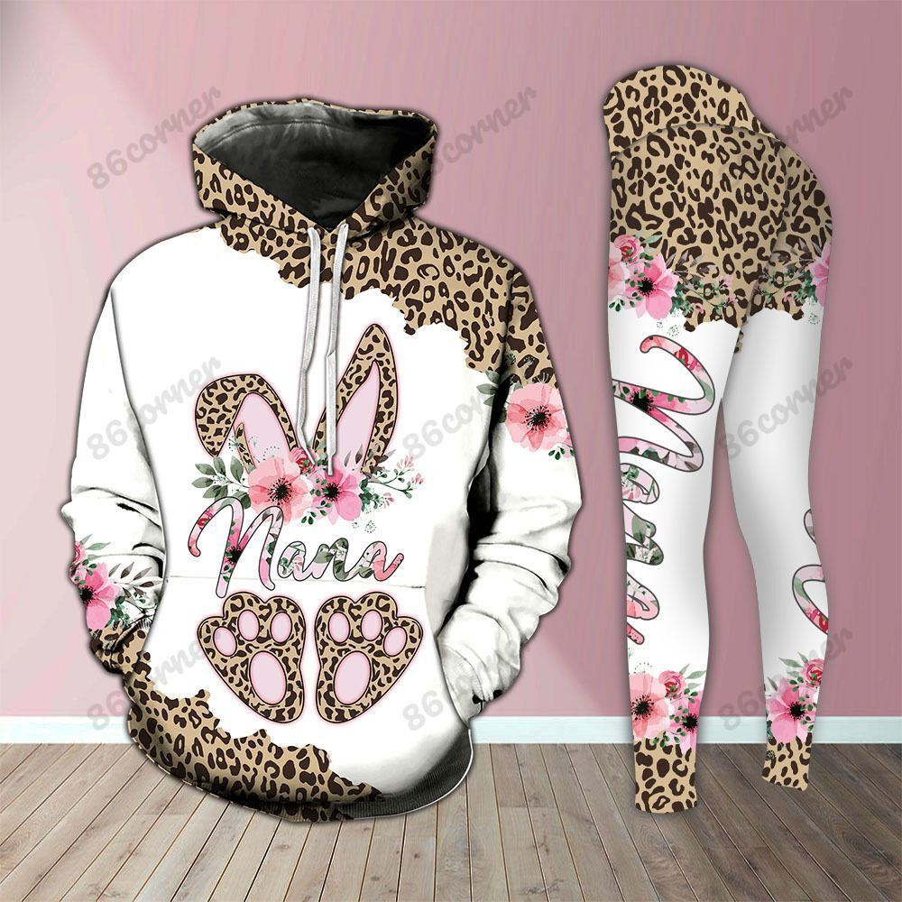 Nana Bunny Leopard Legging And Hoodie Set