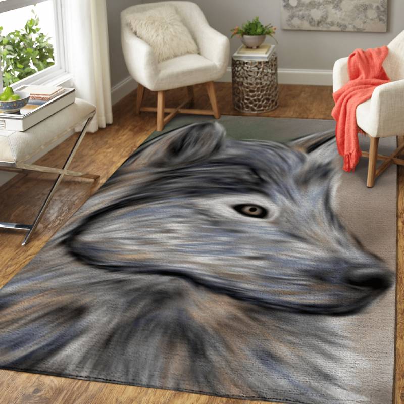 Wolf Portrait – Animals Area Rug Carpet