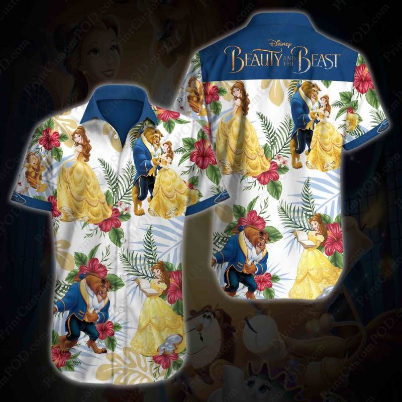 Beauty And The Beast Hawaii Graphic Print Short Sleeve Hawaii Casual Shirt Ha56102