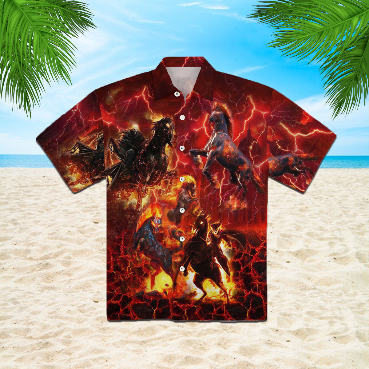 Amazing Horse King In The Fire Hawaii Shirt For Men Women Ha92254