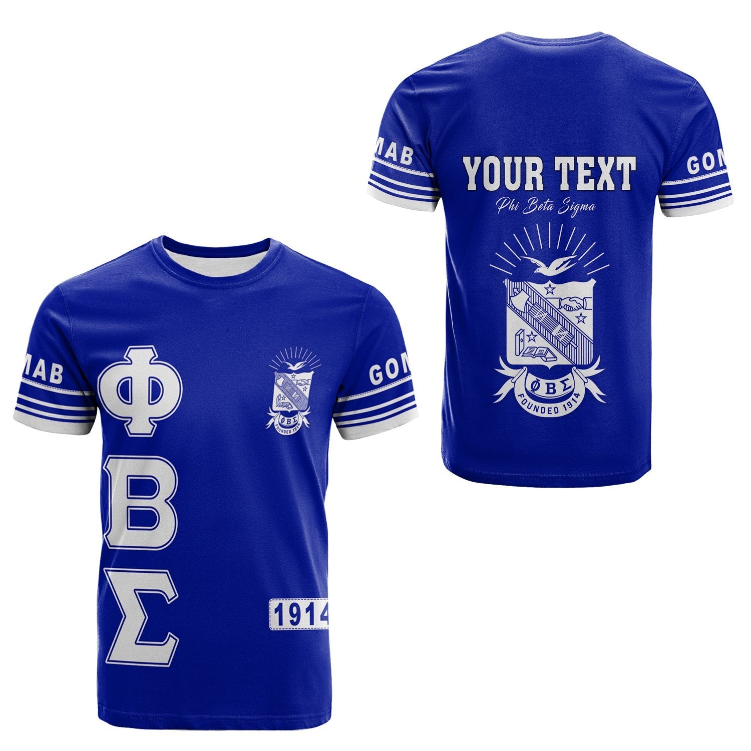 (Custom Personalised) Phi Beta Sigma Simple Blue T-Shirt Lt13