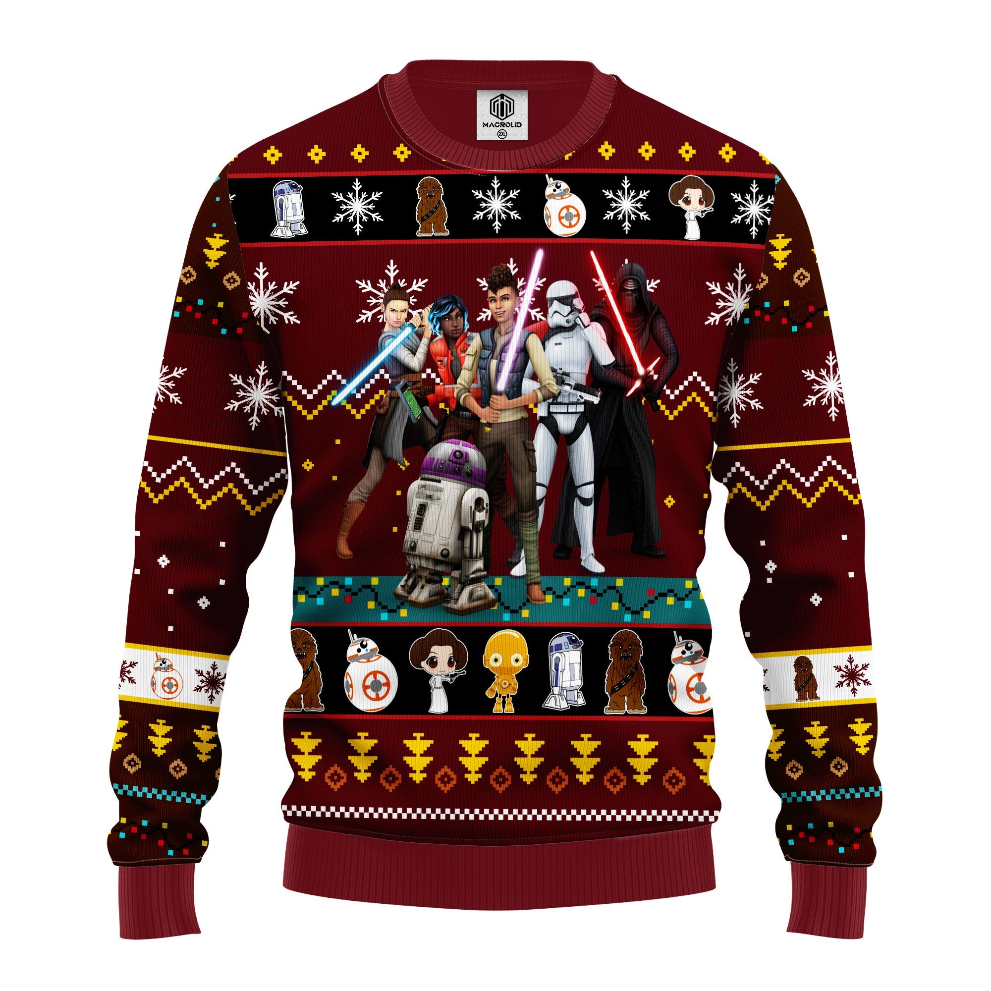 Sw Christmas Sweater Sw Dark R2 D2 Stormtrooper Darth Vader Red Ugly Sweater