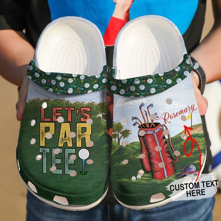 Golf Personalized Green Grass Par Tee Sku 1201 Crocs Crocband Clog Comfortable For Mens Womens Classic Clog Water Shoes