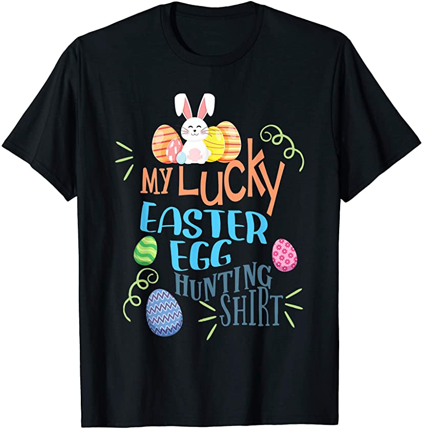 Retro My Lucky Easter Eggs With Cute Bunny Art For Men Women T-Shirt