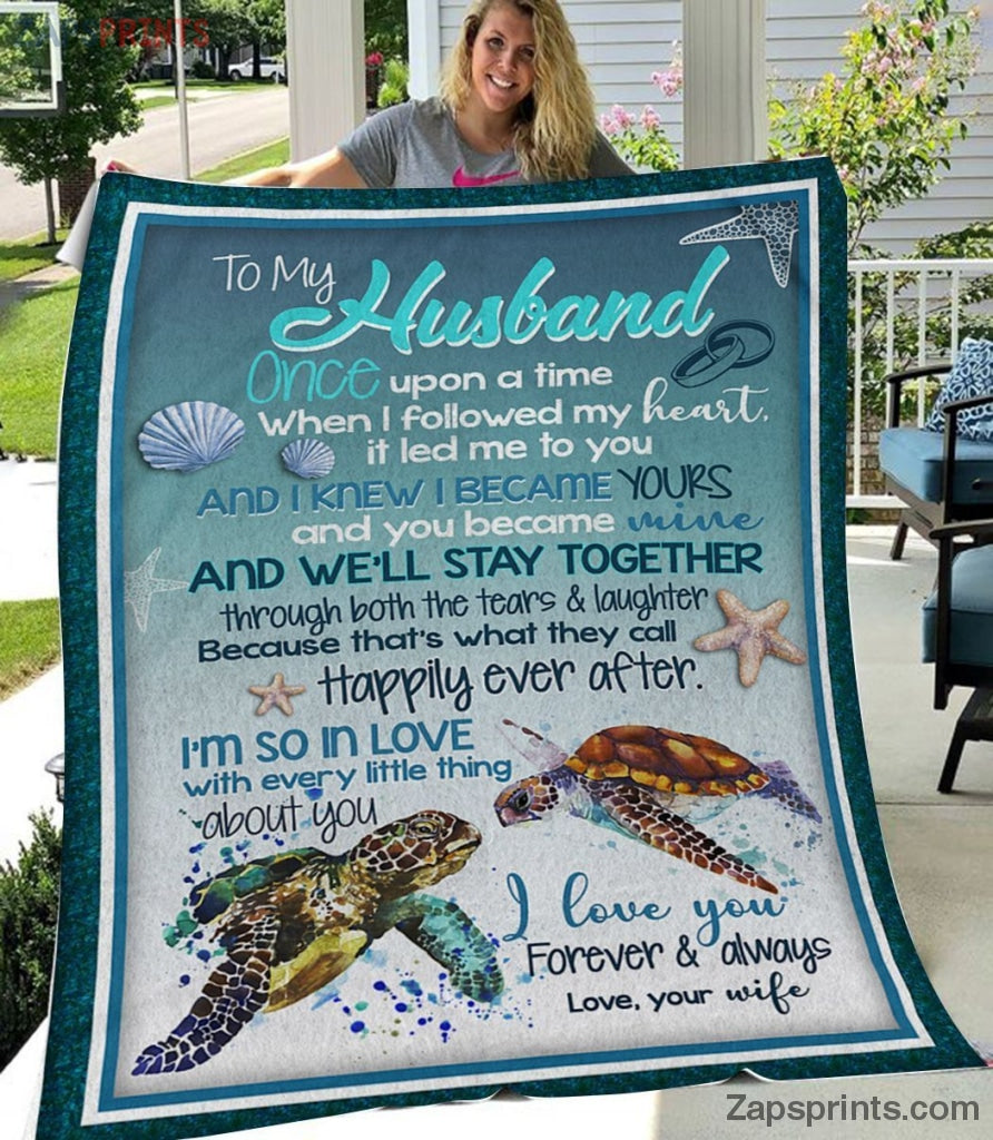 Gift For Husband – To My Husband – Turtle – Led Me To You – Blanket