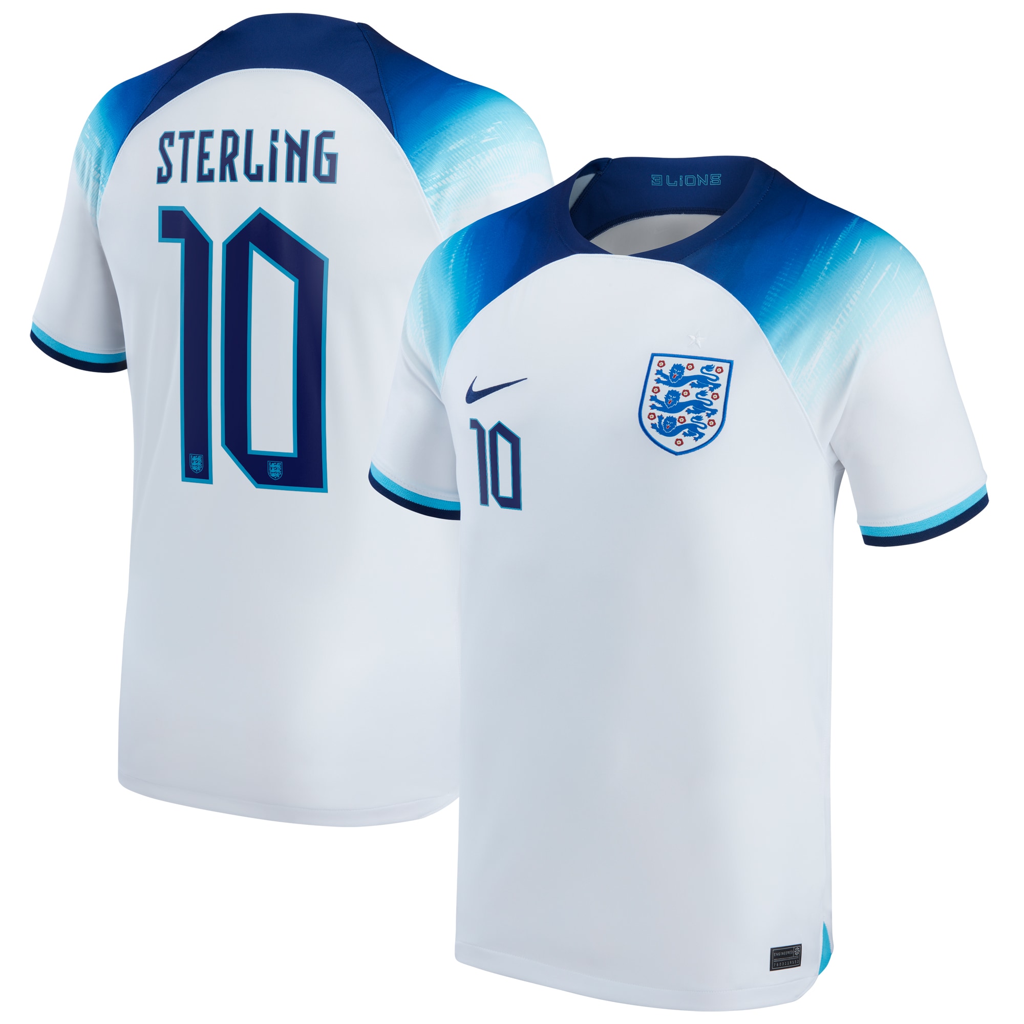 Raheem Sterling England National Team 2022/23 Replica Home Jersey – White