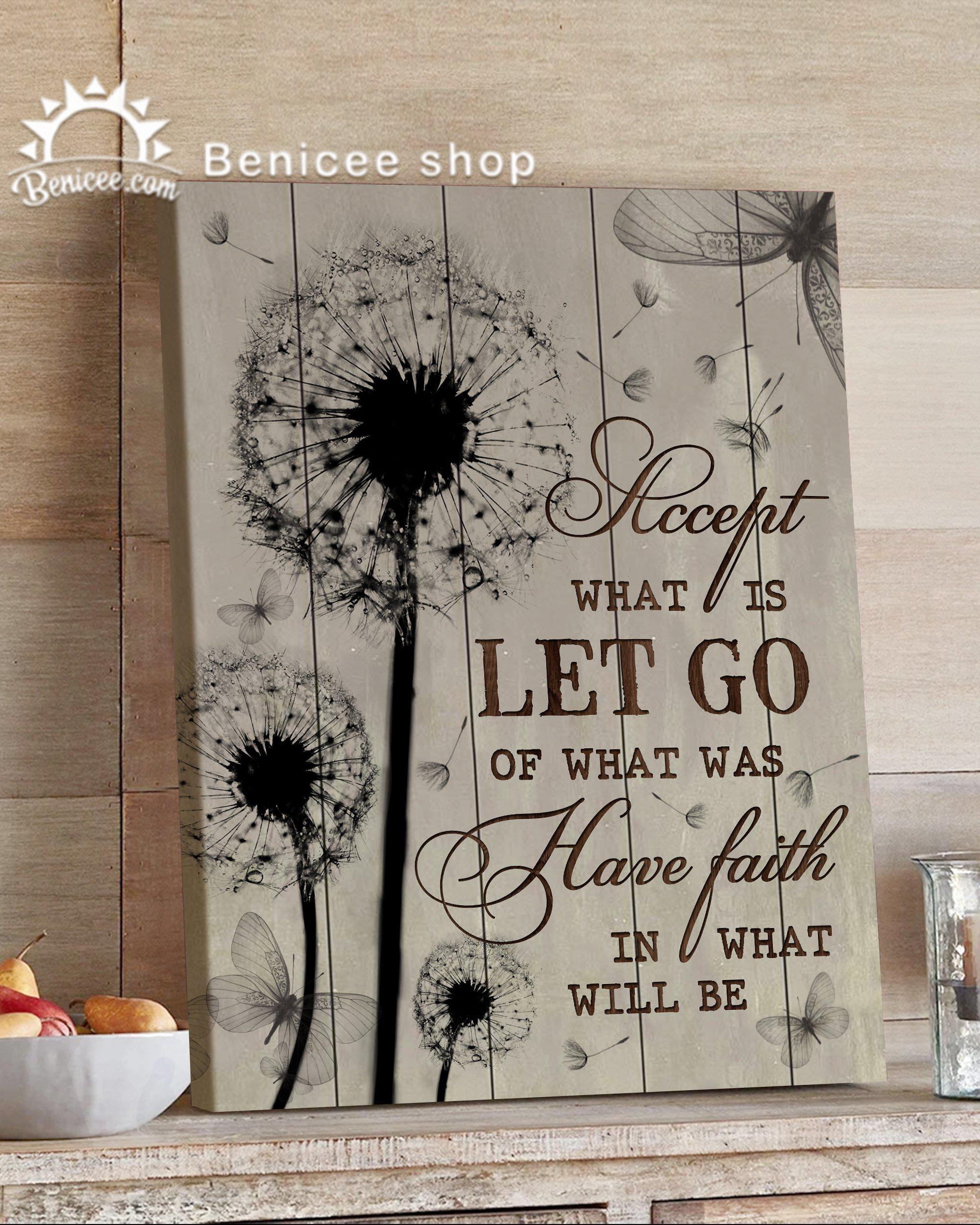 Benicee Sympathy Gift Wall Art Canvas Accept What Is Top 3 Home Decor