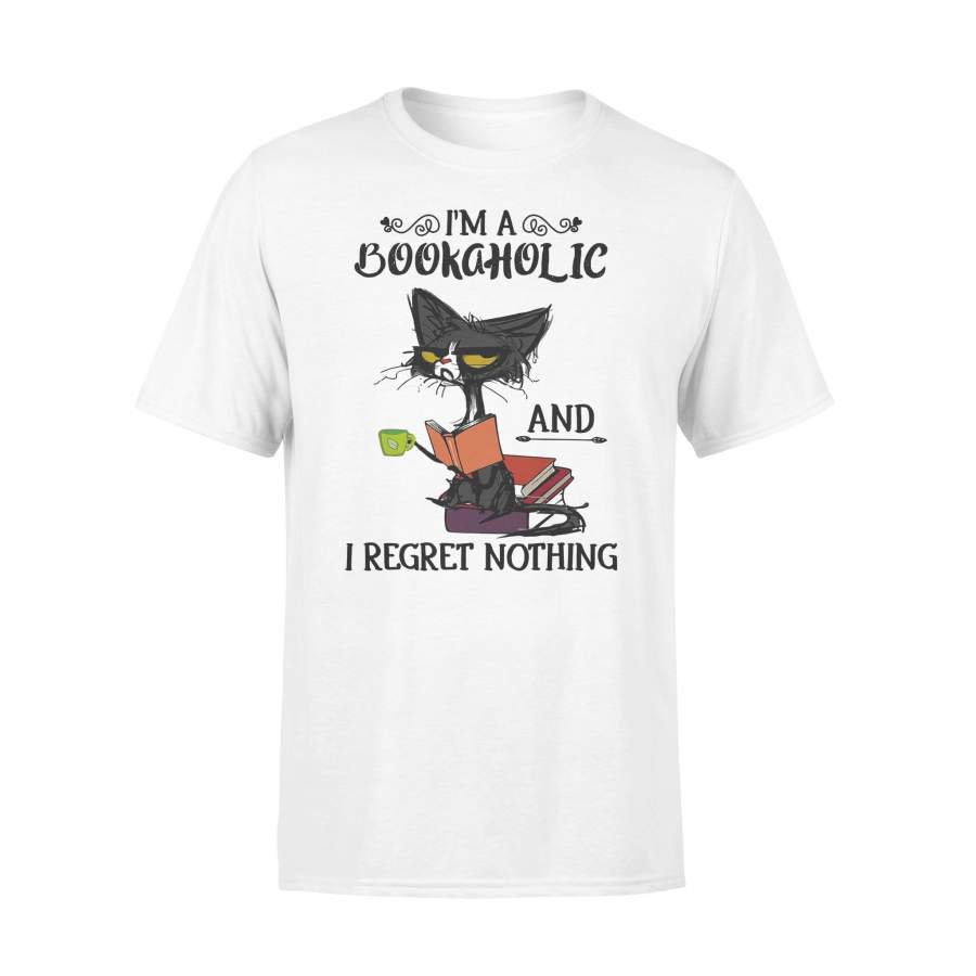 I’m A Bookaholic And I Regret Nothing Cat T-shirt