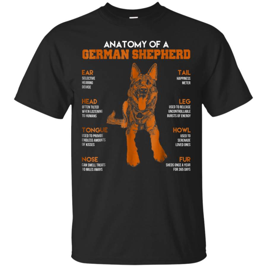 AGR Anatomy Of A German Shepherd Dogs T Shirt Funny Gift