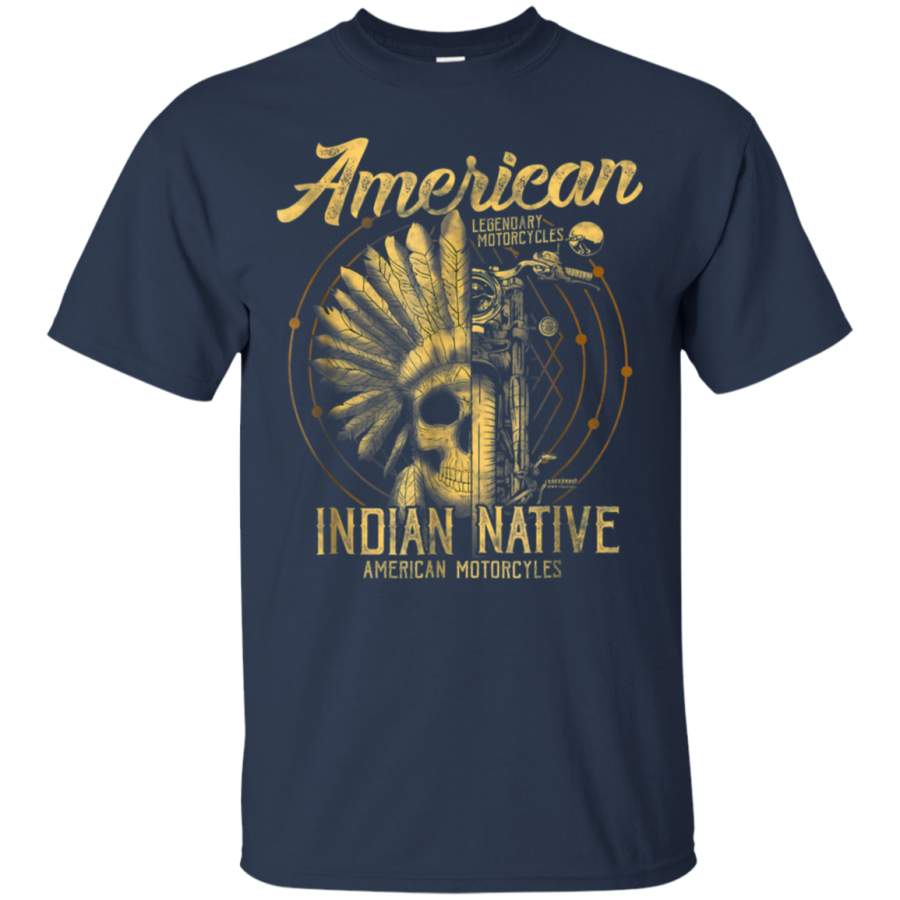 AGR American Native Indian T-Shirt American Motorcycle Gift Tee