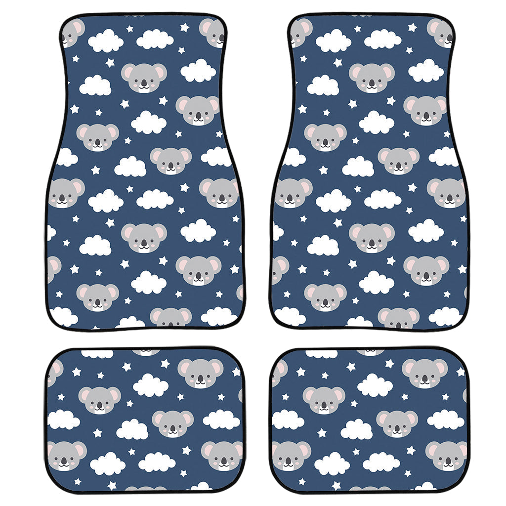 Good Night Koala Pattern Print Front And Back Car Floor Mats, Front Car Mat