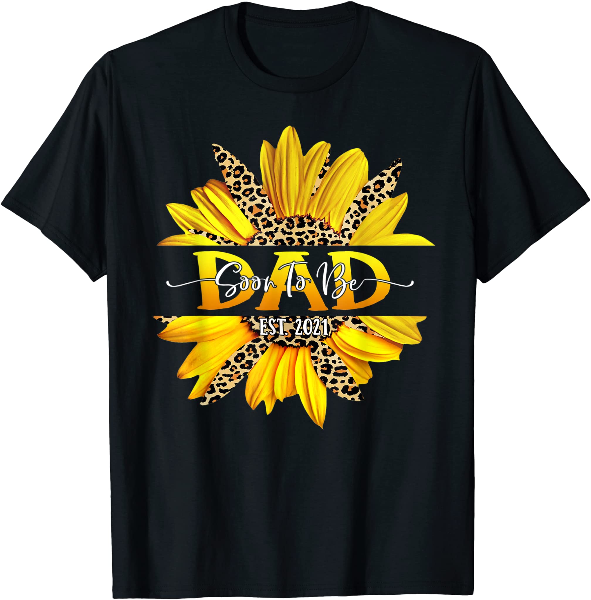 Soon To Be Dad 2021 Leopard Print First Time Dad Father Day T-Shirt