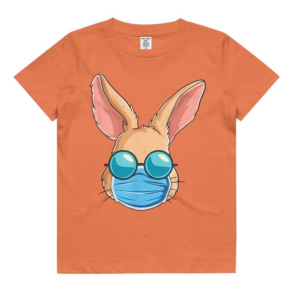 Bunny In A Mask Easter Day 2021 Eggs Hunt Gift Kids T Shirt