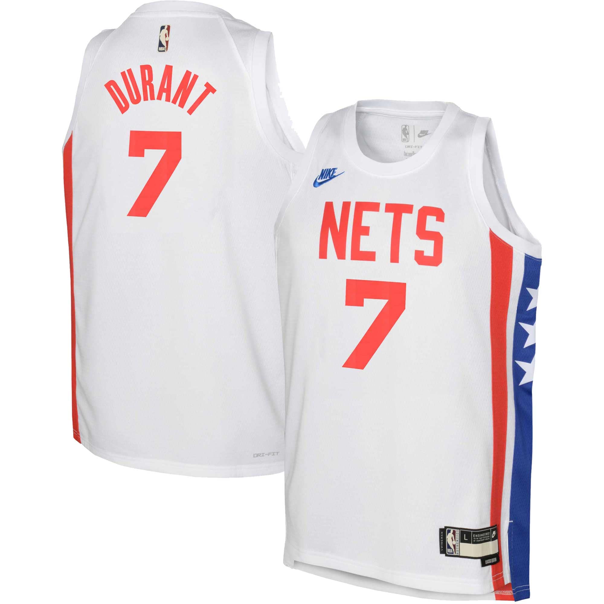 Kevin Durant Brooklyn Nets Youth 2022/23 Swingman Jersey White – Classic Edition