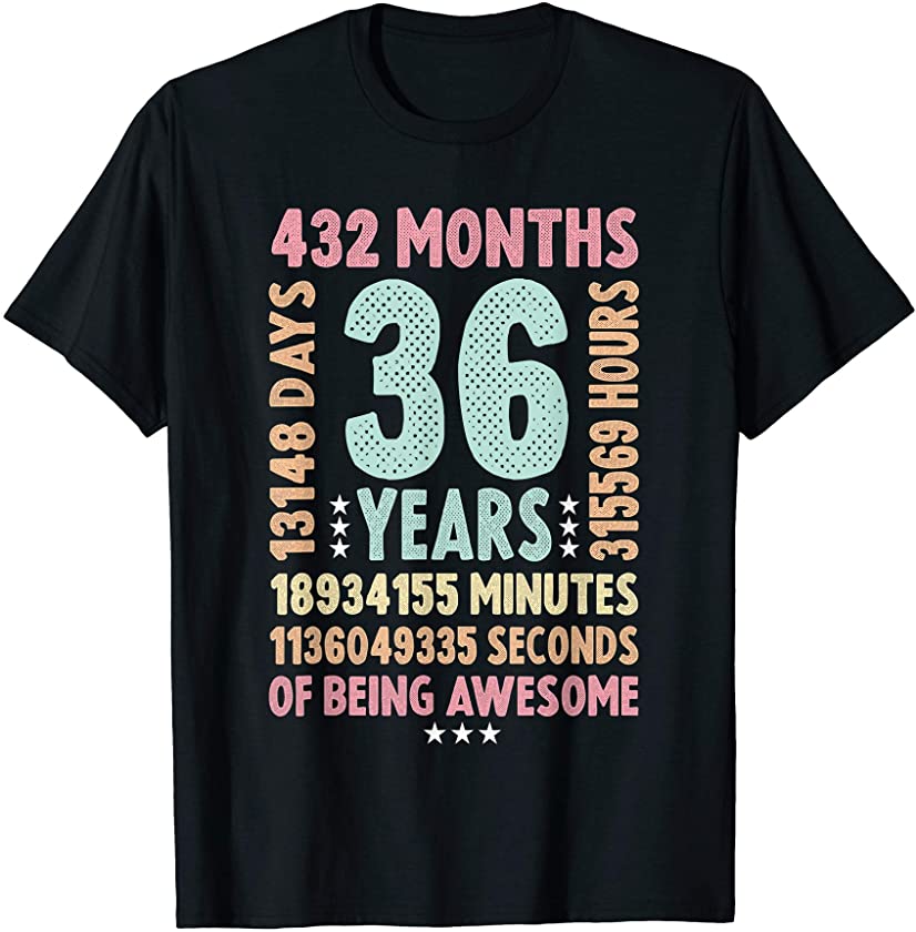 36th Birthday 36 Years Old Vintage Retro – 36 yr old T-Shirt