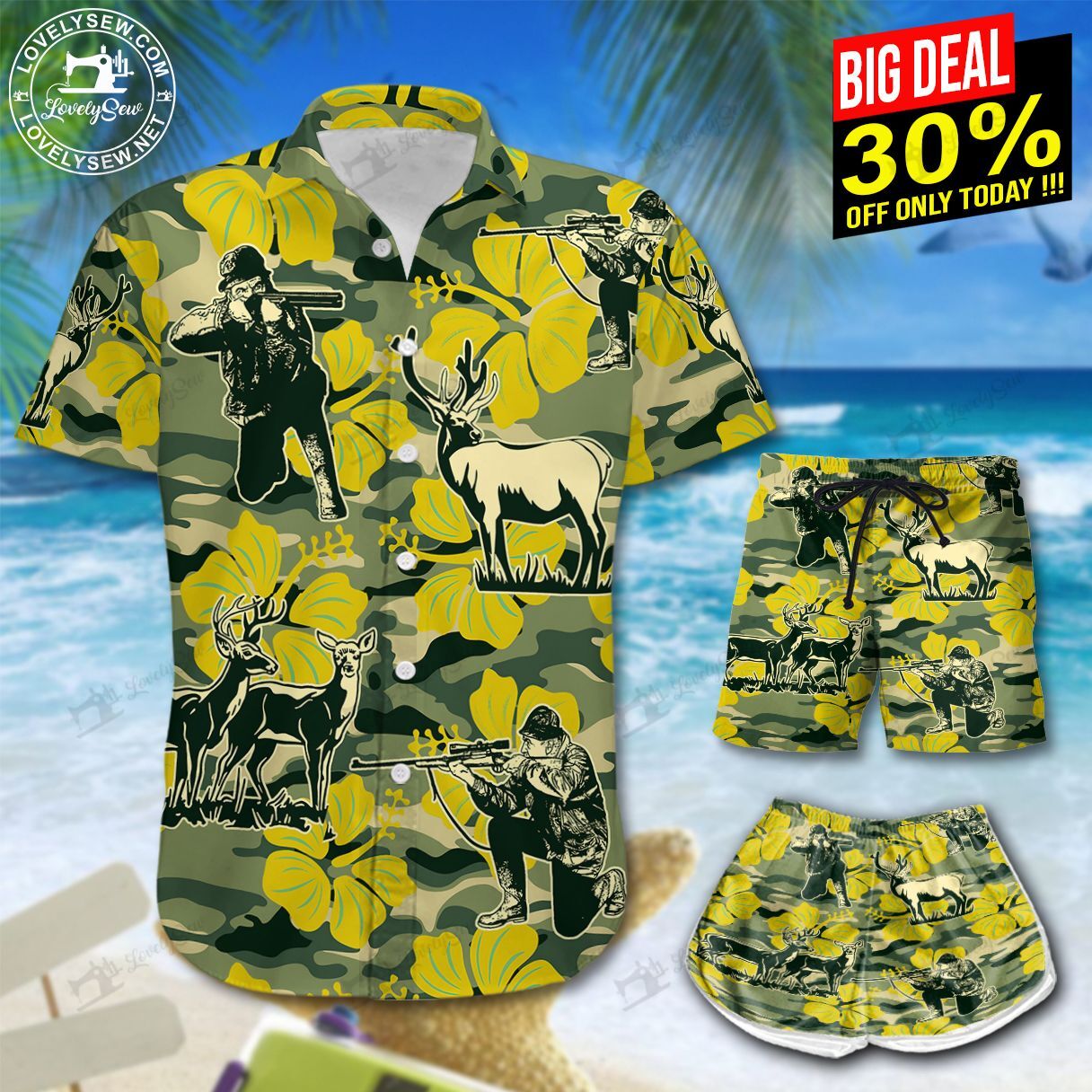 Deer Hunting Hawaiian Shirt Shorts Ha31015