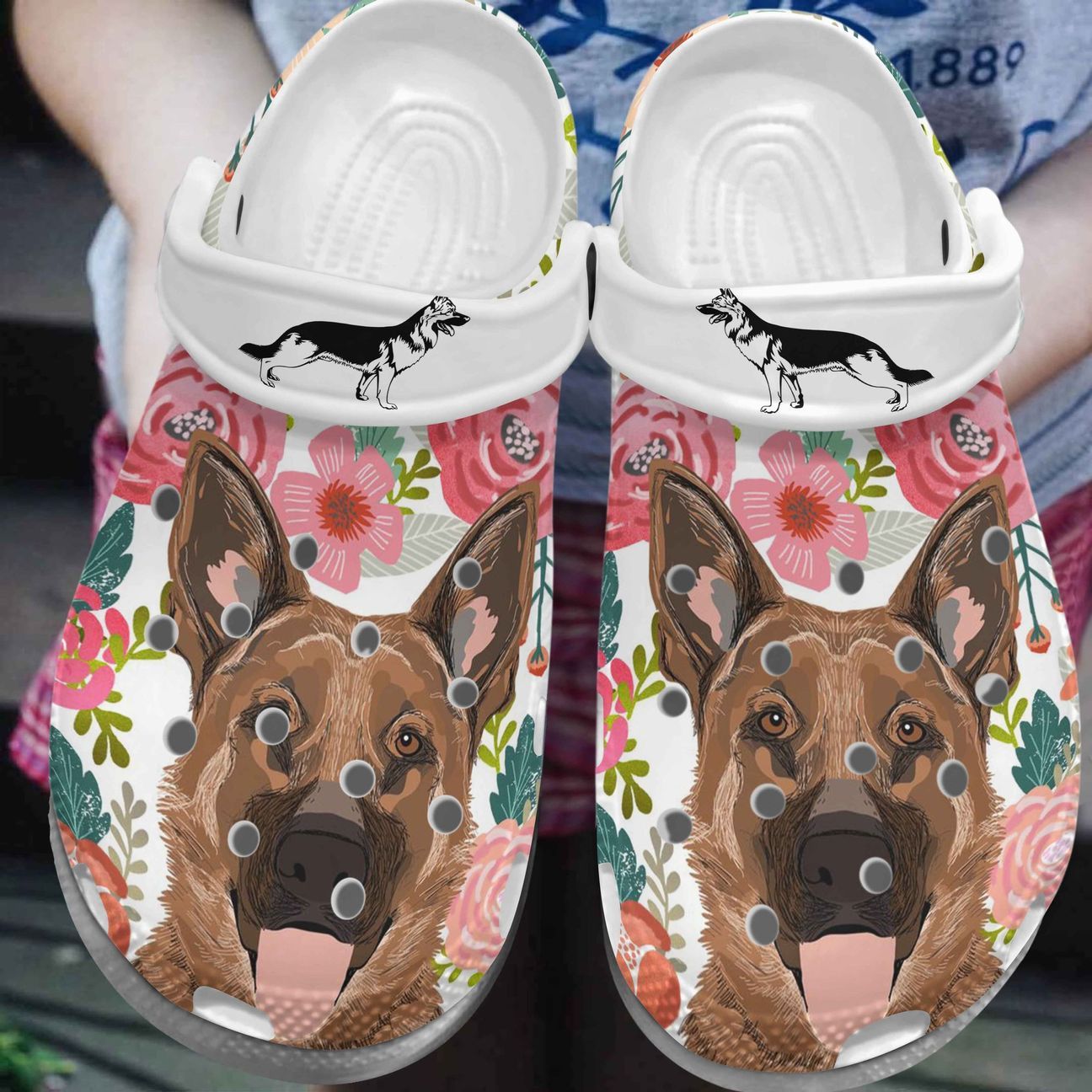 German Shepherd Personalize Clog, Custom Name, Text, Fashion Style For Women, Men, Kid, Print 3D Nawty Portrait