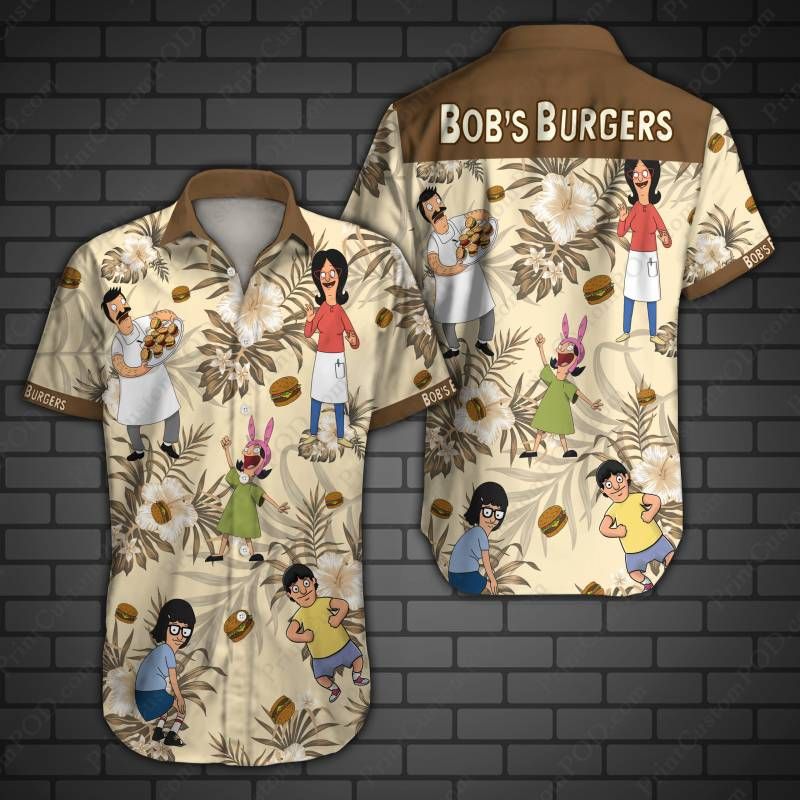 Bob Burger Hawaii Graphic Print Short Sleeve Hawaii Casual Shirt Ha7442