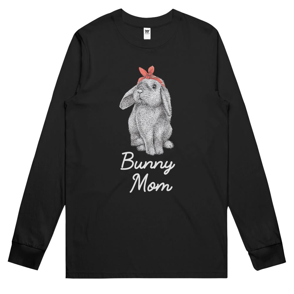 Lop Eared Bunny Rabbit Mom Drawing Long Sleeve T Shirts