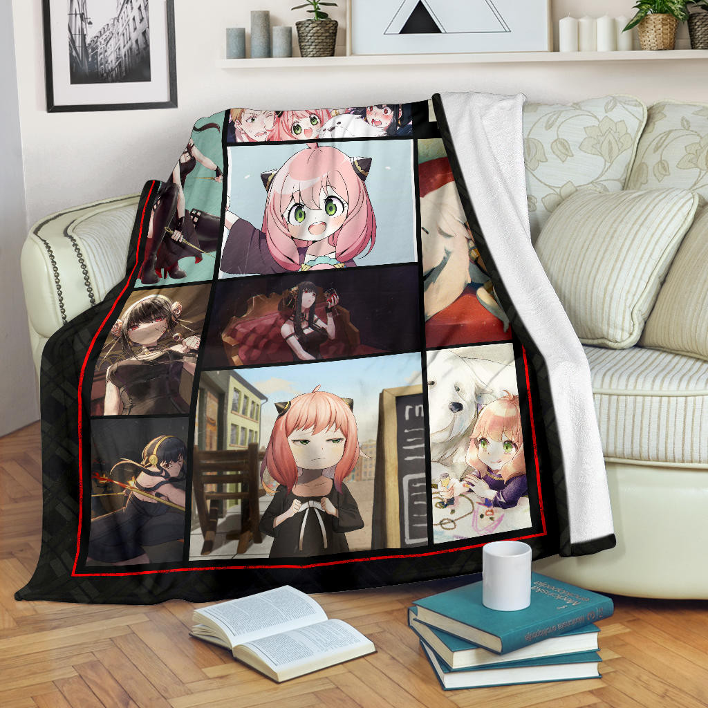 Anya Forger And Yor Forger Spy X Family Fleece Blanket Anime Home Decor Custom For Fans Na042901