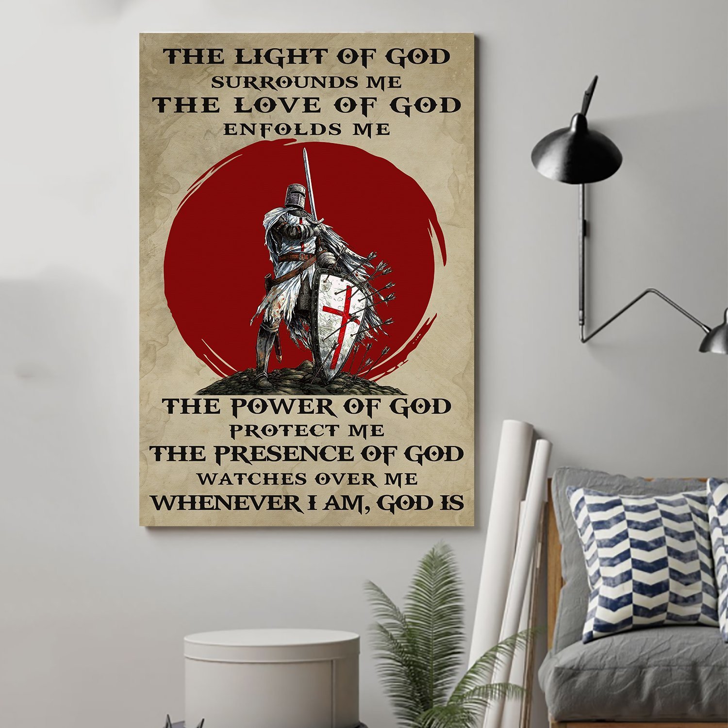 Knight templar Canvas and Poster The light of god wall decor visual art